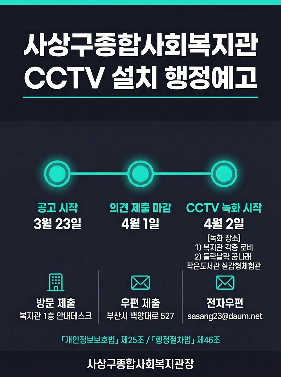 CCTV 설치 행정예고